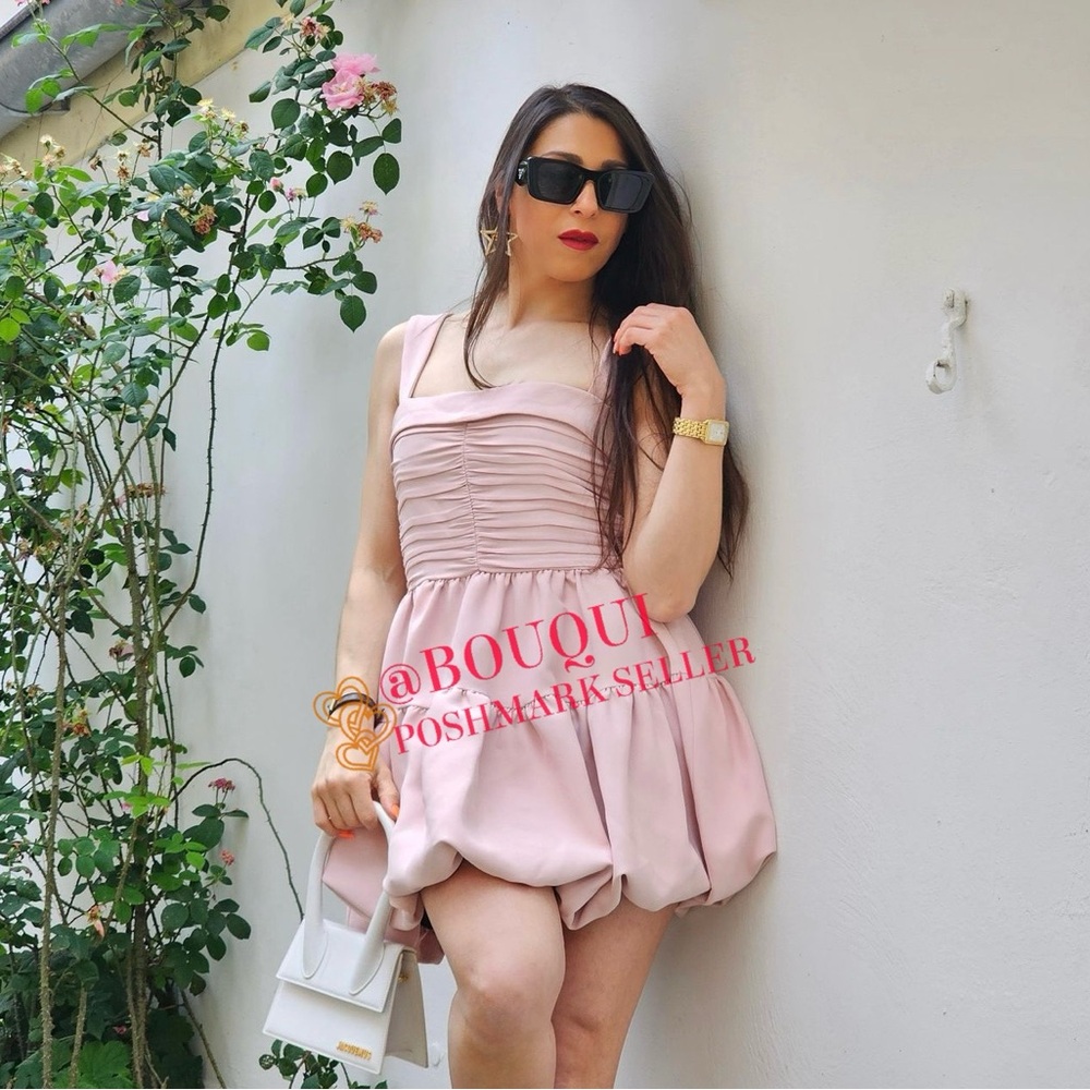 BLOGGERS FAV ZARA DRAPED BALLOON MINI DRESS - Picture 5 of 15